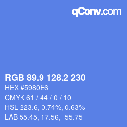 Color code: RGB 89.9 128.2 230 | qconv.com