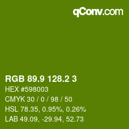 カラーコード: RGB 89.9 128.2 3 | qconv.com