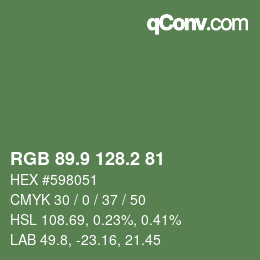 Color code: RGB 89.9 128.2 81 | qconv.com