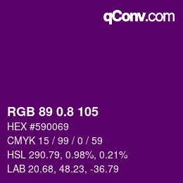 カラーコード: RGB 89 0.8 105 | qconv.com