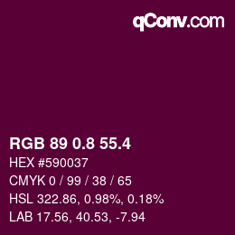 カラーコード: RGB 89 0.8 55.4 | qconv.com