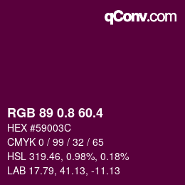カラーコード: RGB 89 0.8 60.4 | qconv.com