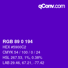 Color code: RGB 89 0 194 | qconv.com