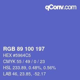 Color code: RGB 89 100 197 | qconv.com