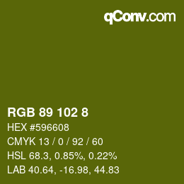 Color code: RGB 89 102 8 | qconv.com