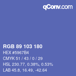 Color code: RGB 89 103 180 | qconv.com