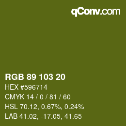 カラーコード: RGB 89 103 20 | qconv.com