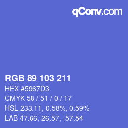 Farbcode: RGB 89 103 211 | qconv.com