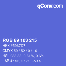 カラーコード: RGB 89 103 215 | qconv.com