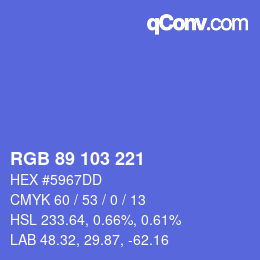 Color code: RGB 89 103 221 | qconv.com