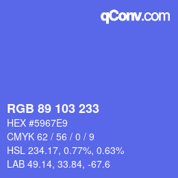 Color code: RGB 89 103 233 | qconv.com