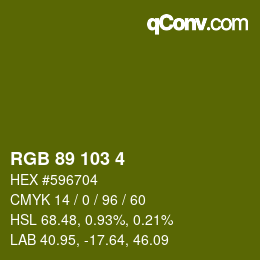 颜色代码: RGB 89 103 4 | qconv.com