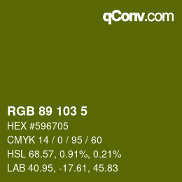 カラーコード: RGB 89 103 5 | qconv.com