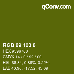 Farbcode: RGB 89 103 8 | qconv.com