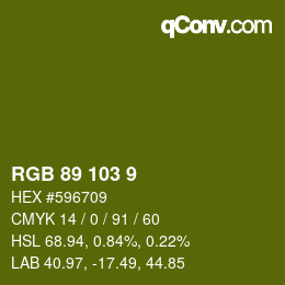 カラーコード: RGB 89 103 9 | qconv.com