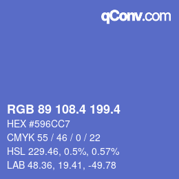 カラーコード: RGB 89 108.4 199.4 | qconv.com