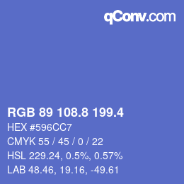 カラーコード: RGB 89 108.8 199.4 | qconv.com
