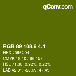 カラーコード: RGB 89 108.8 4.4 | qconv.com