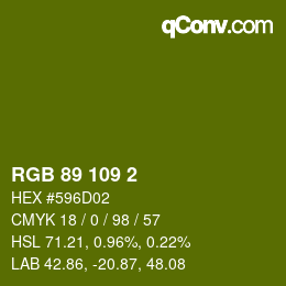 颜色代码: RGB 89 109 2 | qconv.com