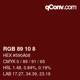 颜色代码: RGB 89 10 8 | qconv.com
