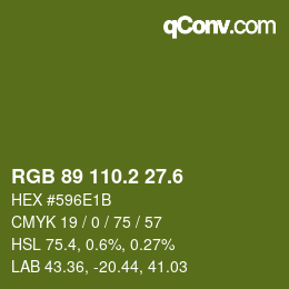 カラーコード: RGB 89 110.2 27.6 | qconv.com