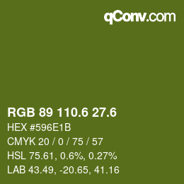 カラーコード: RGB 89 110.6 27.6 | qconv.com