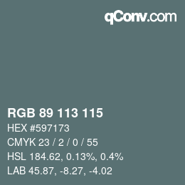 Código de color: RGB 89 113 115 | qconv.com