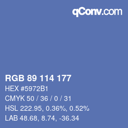 Código de color: RGB 89 114 177 | qconv.com