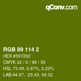 Color code: RGB 89 114 2 | qconv.com