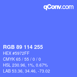 Color code: RGB 89 114 255 | qconv.com