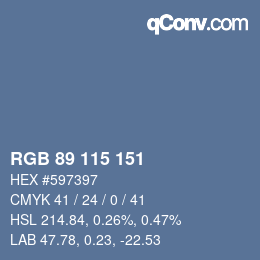 Código de color: RGB 89 115 151 | qconv.com