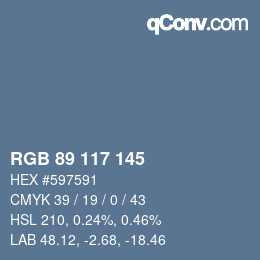 Código de color: RGB 89 117 145 | qconv.com