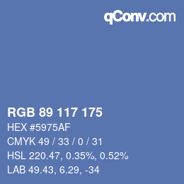 Color code: RGB 89 117 175 | qconv.com