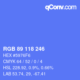 カラーコード: RGB 89 118 246 | qconv.com