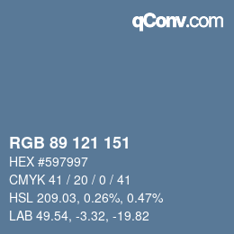 Farbcode: RGB 89 121 151 | qconv.com