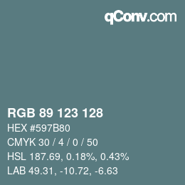 Farbcode: RGB 89 123 128 | qconv.com