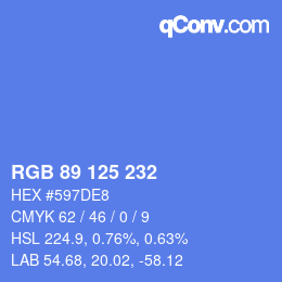 カラーコード: RGB 89 125 232 | qconv.com