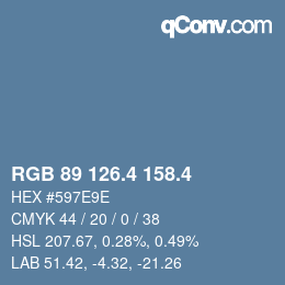 カラーコード: RGB 89 126.4 158.4 | qconv.com