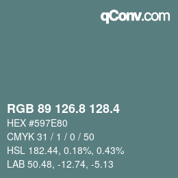 カラーコード: RGB 89 126.8 128.4 | qconv.com