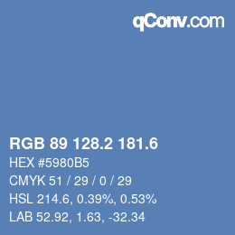 カラーコード: RGB 89 128.2 181.6 | qconv.com