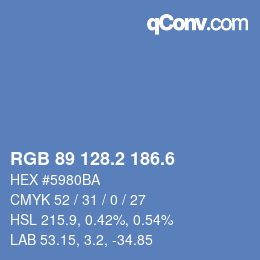 カラーコード: RGB 89 128.2 186.6 | qconv.com