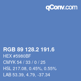カラーコード: RGB 89 128.2 191.6 | qconv.com