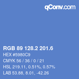 カラーコード: RGB 89 128.2 201.6 | qconv.com