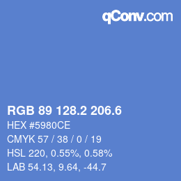 カラーコード: RGB 89 128.2 206.6 | qconv.com