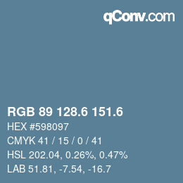 カラーコード: RGB 89 128.6 151.6 | qconv.com