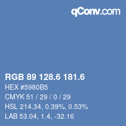 カラーコード: RGB 89 128.6 181.6 | qconv.com