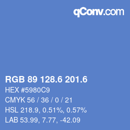 カラーコード: RGB 89 128.6 201.6 | qconv.com