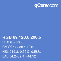 カラーコード: RGB 89 128.6 206.6 | qconv.com