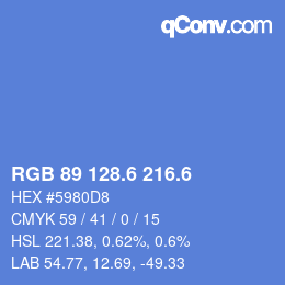 カラーコード: RGB 89 128.6 216.6 | qconv.com