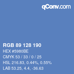 カラーコード: RGB 89 128 190 | qconv.com